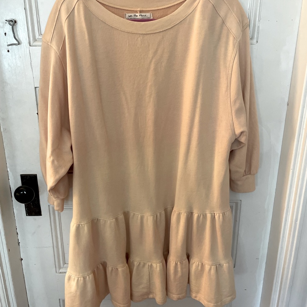 Free People Long Sleeve Peach Shift Dress (We The Free)